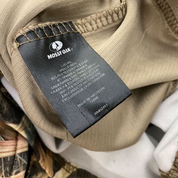 Mossy Oak Blades 1/4 Zip Shirt Men's L Tan Camo Performance Pullover - Picture 11 of 12